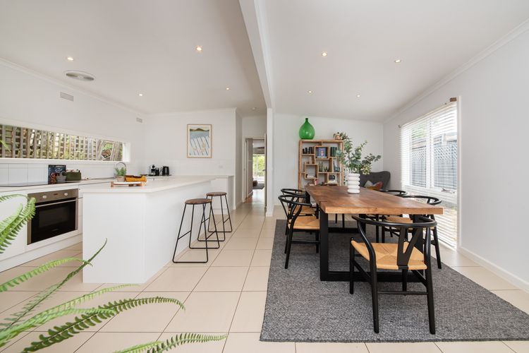 Welcome to our modern and well equipped kitchen, adjacent is our wooden and elegant dining table.