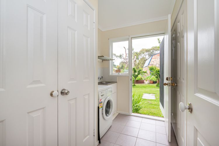 Laundry out to beautiful gardens