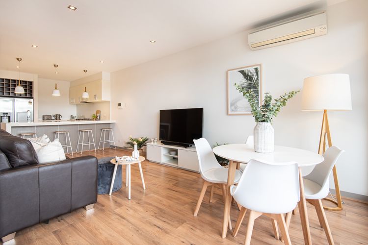 Living room with smart TV