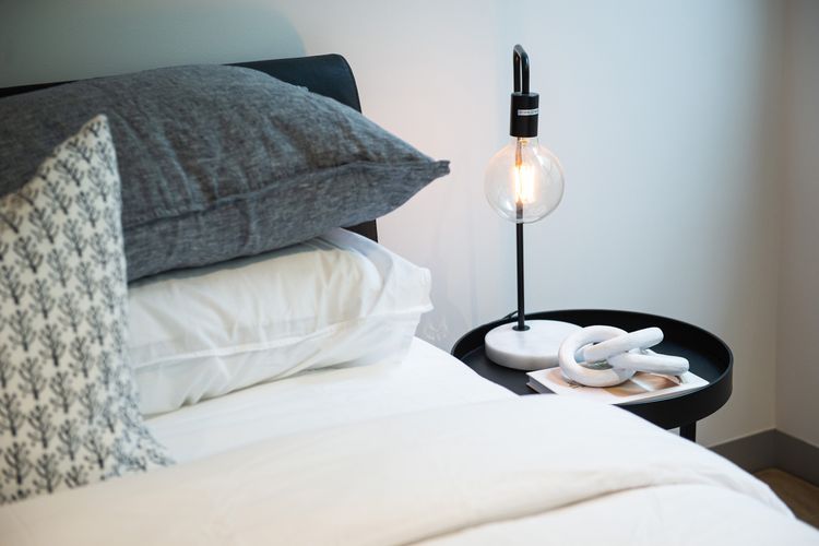 Bedroom decor and bedside lamp