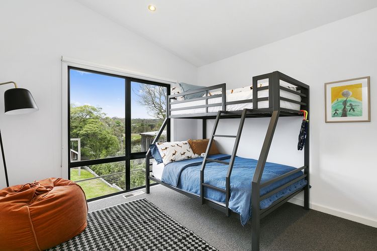 Bedroom two: Double bunk, with a single above