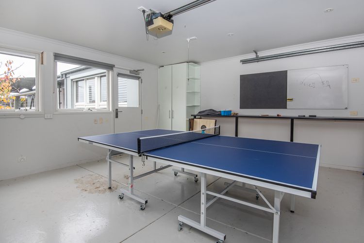 Table tennis table in garage