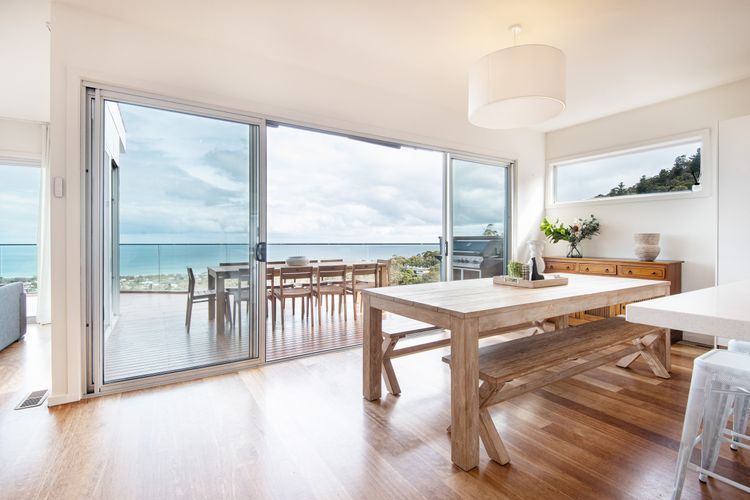 Indoor and outdoor dining with a view 