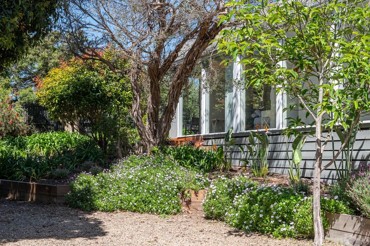 Serene garden surrounding the property