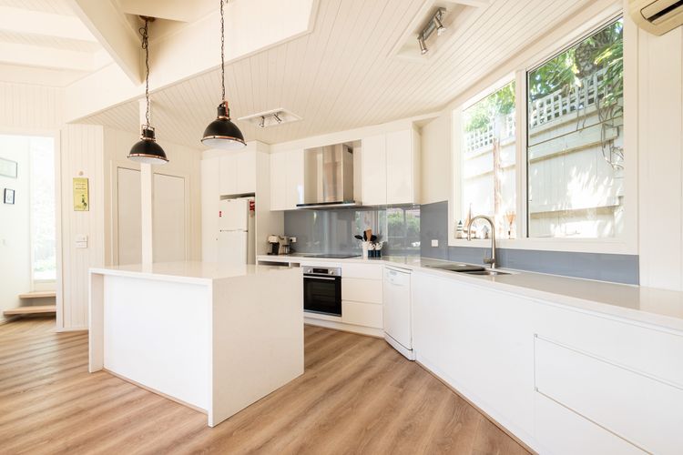 Pristine and modern kitchen with basic appliances