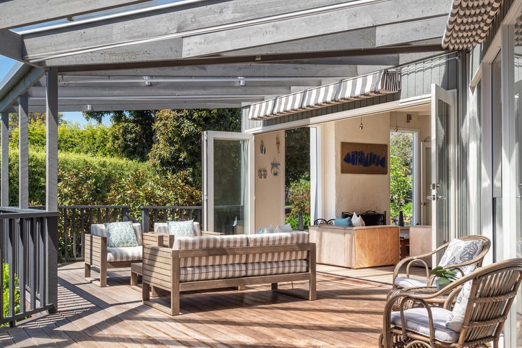 Enjoy conversations with friends and family in the outdoor seating area