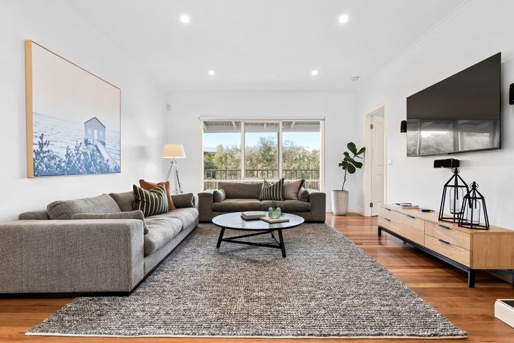 Main living with frieplace and smart tv