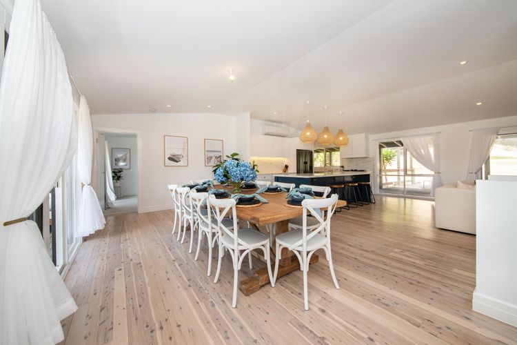 Indoor dining table for ten people 