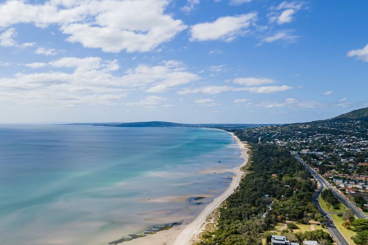 Aerial shot of the area