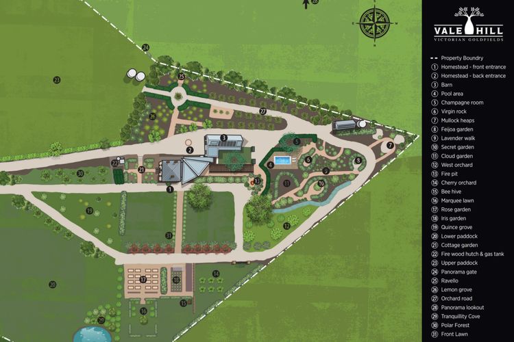 Vale Hill garden plan