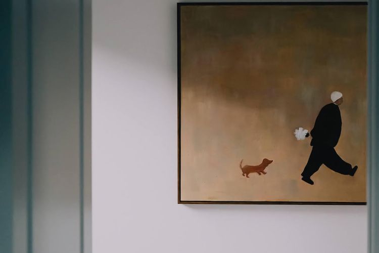 'A sausage & his human' - the hallway entry from bedroom 3.