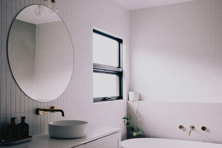 Master suite ensuite - third floor. Free standing tub, shower.