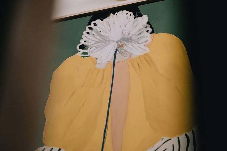 Vibrant artwork with playful touches - take a moment to pause. 'Flower Head'