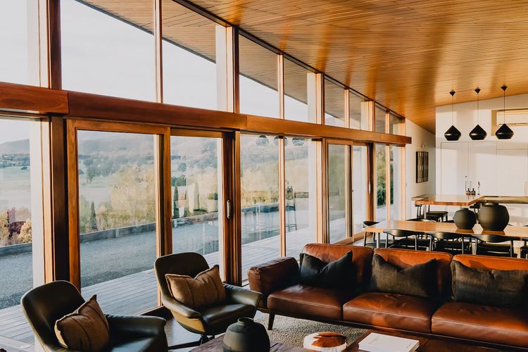 The great room - lounge, dining, kitchen.