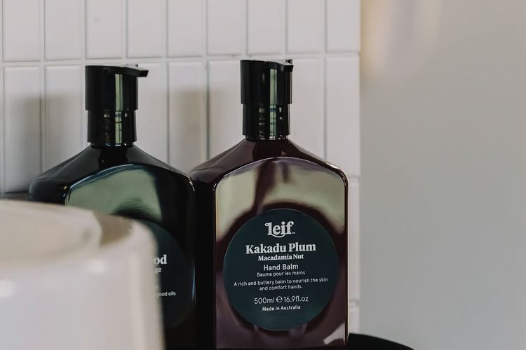 ‘Leif’ body products supplied throughout - Made in Australia, vegan, cruelty-free, free of sulphate and parabens.