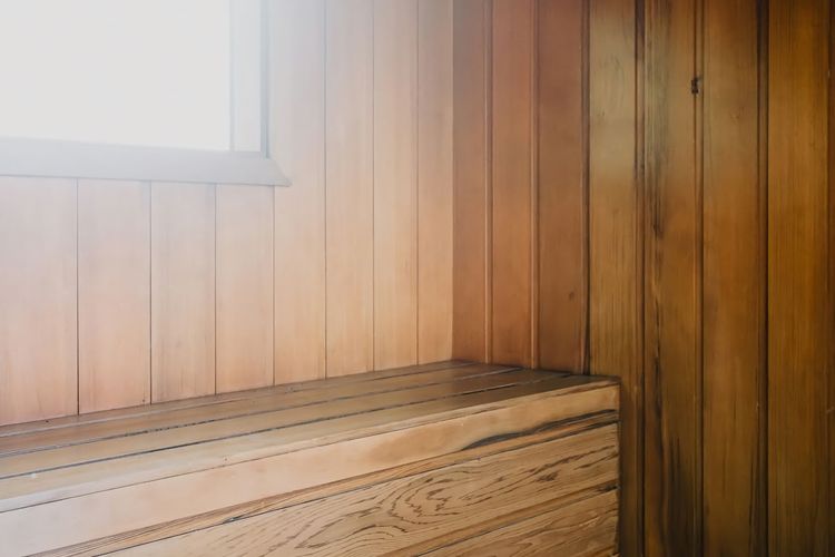 Inside the Sauna.