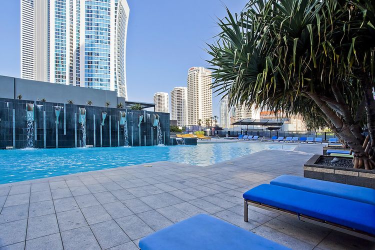 Outdoor lagoon style pool for the guests to enjoy