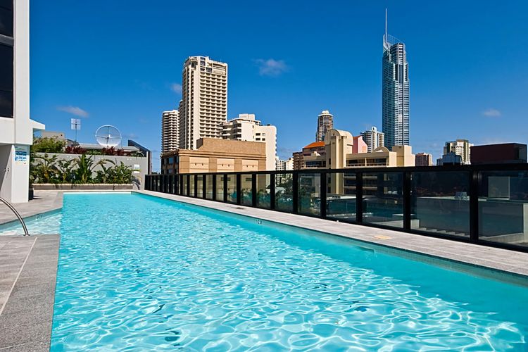 Outdoor lagoon style pool for the guests to enjoy