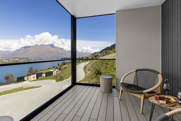 Covered front patio with heater