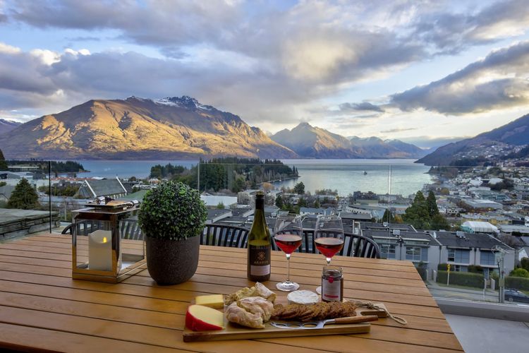 Stunning views from the balcony overlooking Queenstown Bay