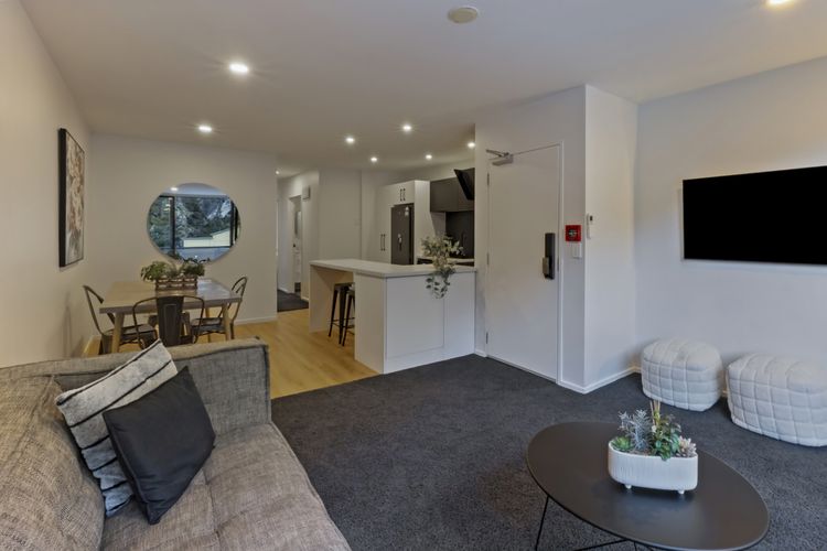 Large smart TV in spacious living area