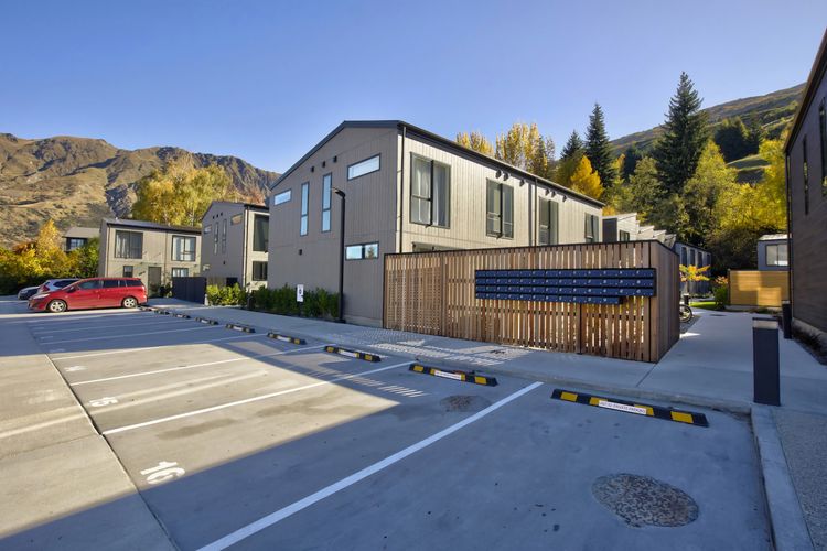 Carparking area and entrance to complex