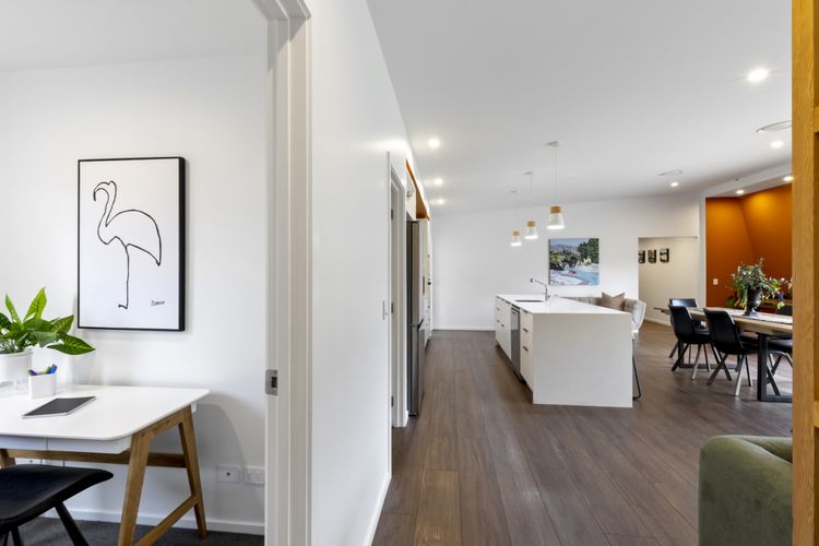 Desk in a room with a separate door