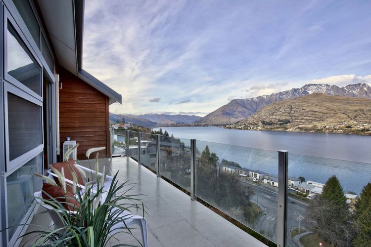Deck with stunning 180 degree lake and mountain views
