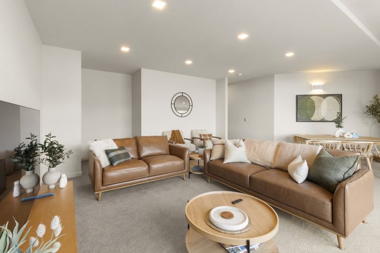 Large open plan living space with heatpump/aircon