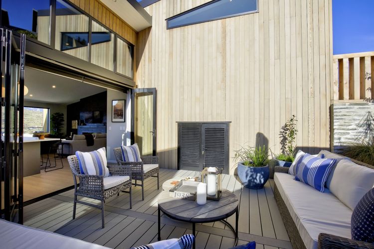 Courtyard opens onto kitchen and dining area