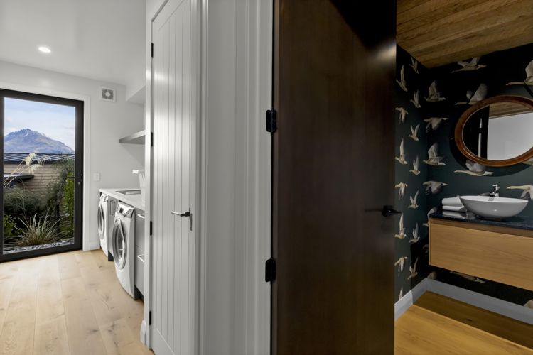 Laundry and guest powder room