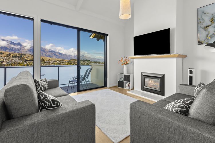 Cosy living with smart TV and gas fire