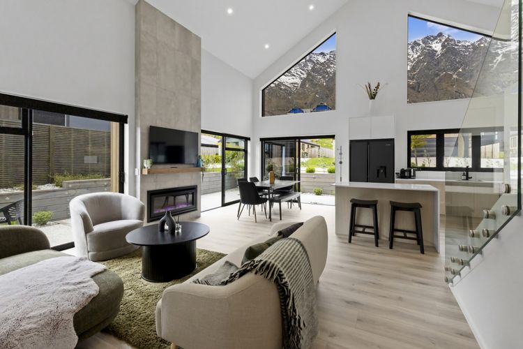 Living and Dining Area with gas fireplace