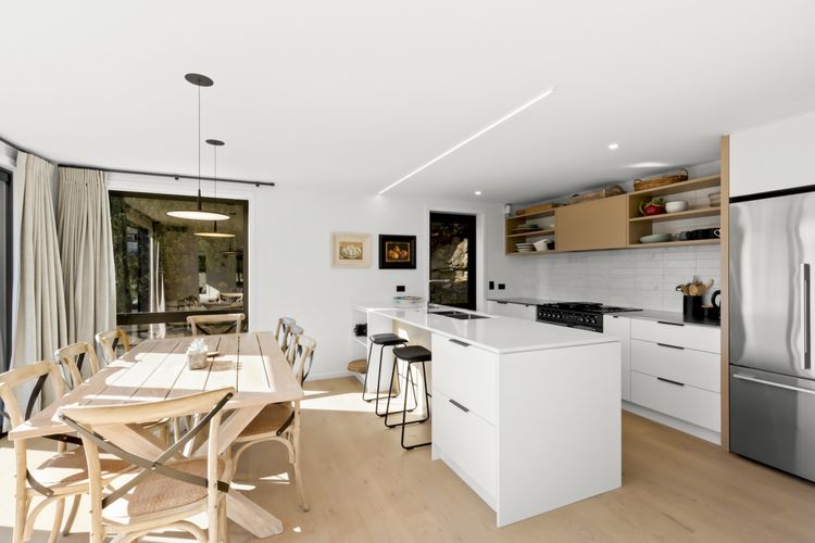 Open plan kitchen and living