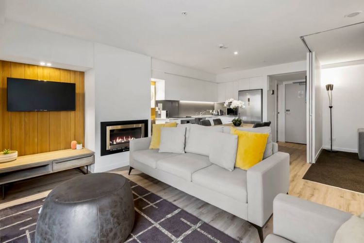 Living Room with gas fireplace