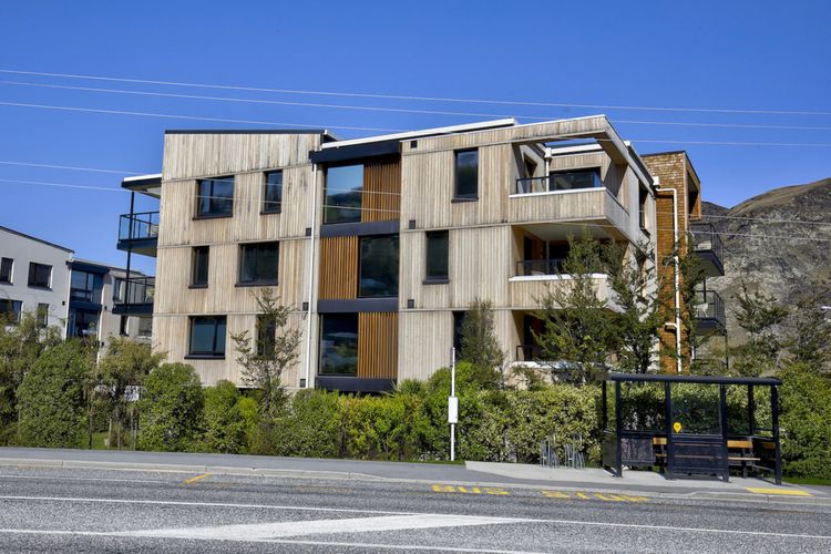 Bus stop right outside the complex