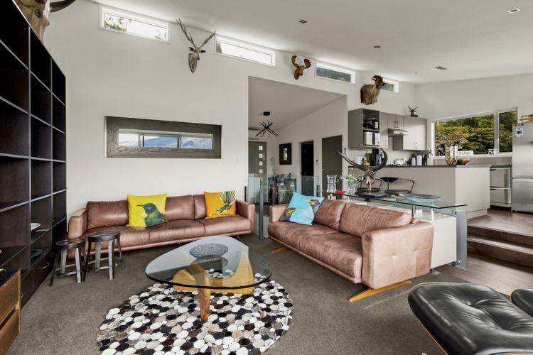 Open plan living area with the kitchen