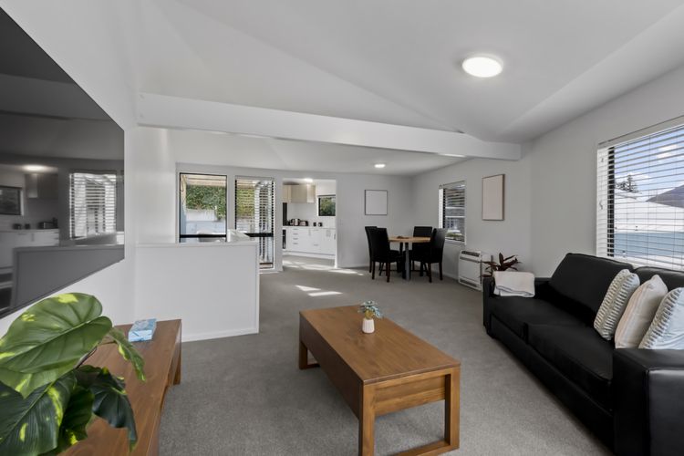 Open plan living with 65 inch smart TV