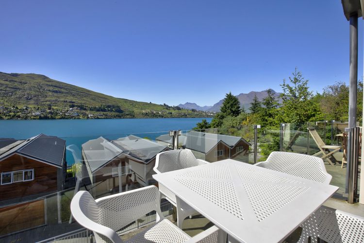 Top balcony looking south towards Cecil Peak and Kelvin Heights