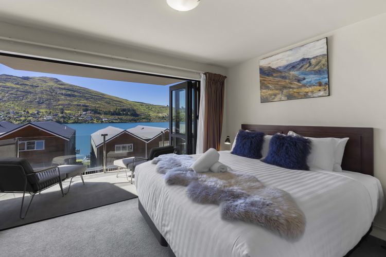 Master bedroom with balcony