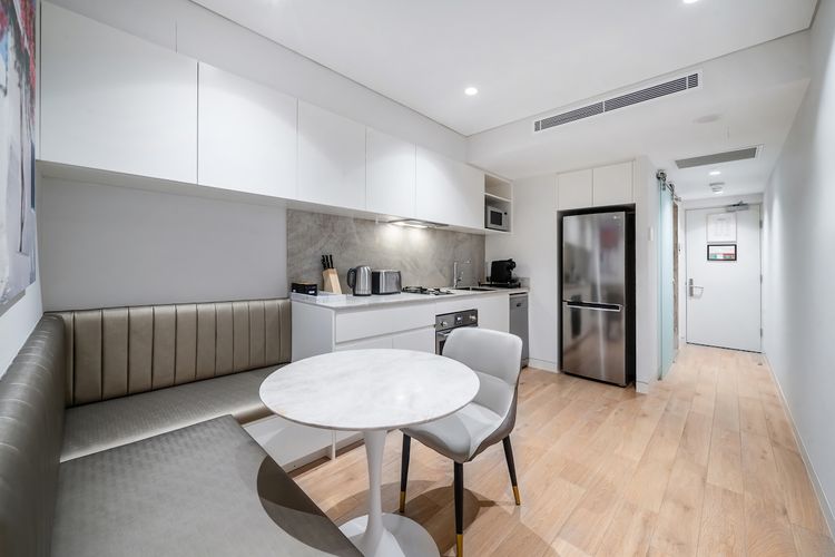 Enjoy meals or morning coffee in your private dining corner.