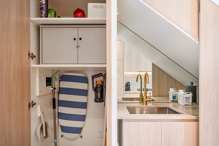 Handy cleaning essentials to help keep the space fresh and tidy.