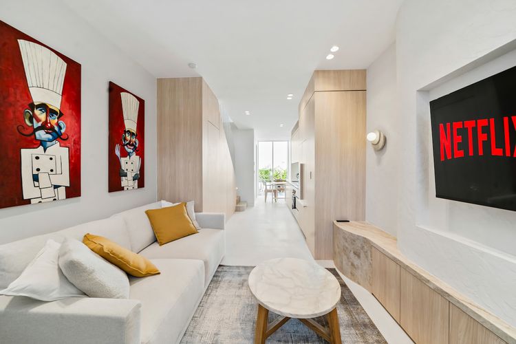 Bright and cozy living space perfect for relaxing after a day of exploring.
