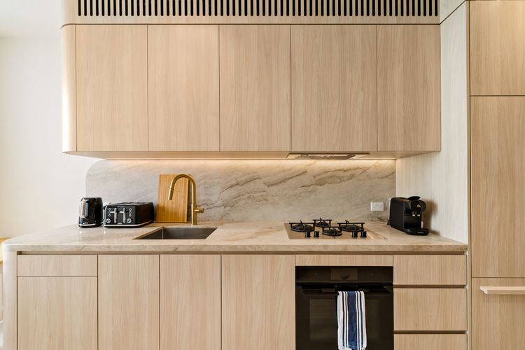 Fully equipped kitchen for easy meals during your stay.