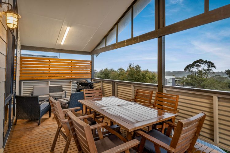 Deck with water views