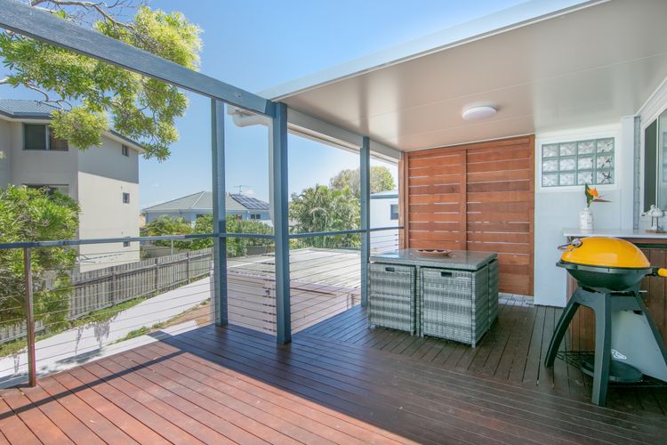 Back deck with dining and BBQ