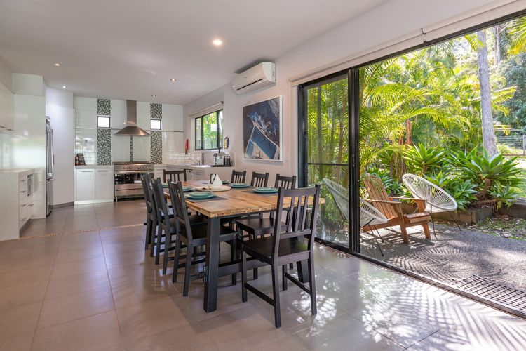 Dining Area with Glass Doors to Patio