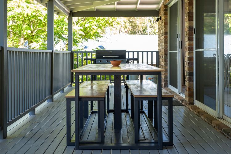 Covered Balcony with Outdoor Dining