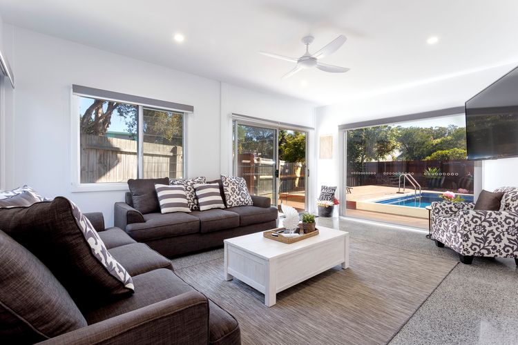 Living Room with Pool Access