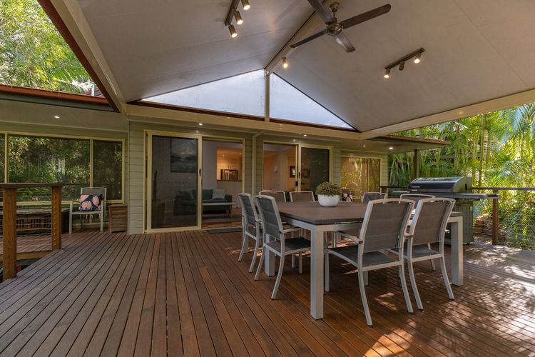 Spacious Covered Deck with Dining Table